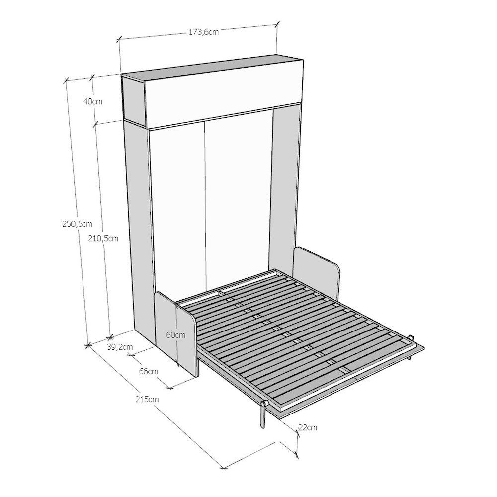 Letto matrimoniale a scomparsa con divano e pensile Lexton