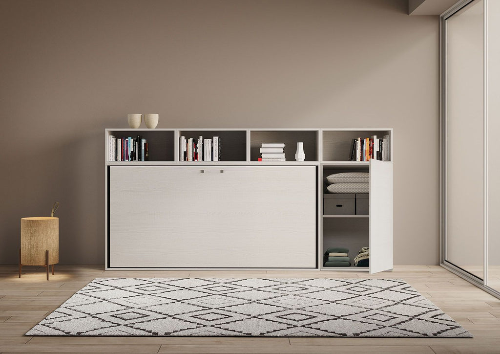 Letto singolo a scomparsa orizzontale con mobili Auda A