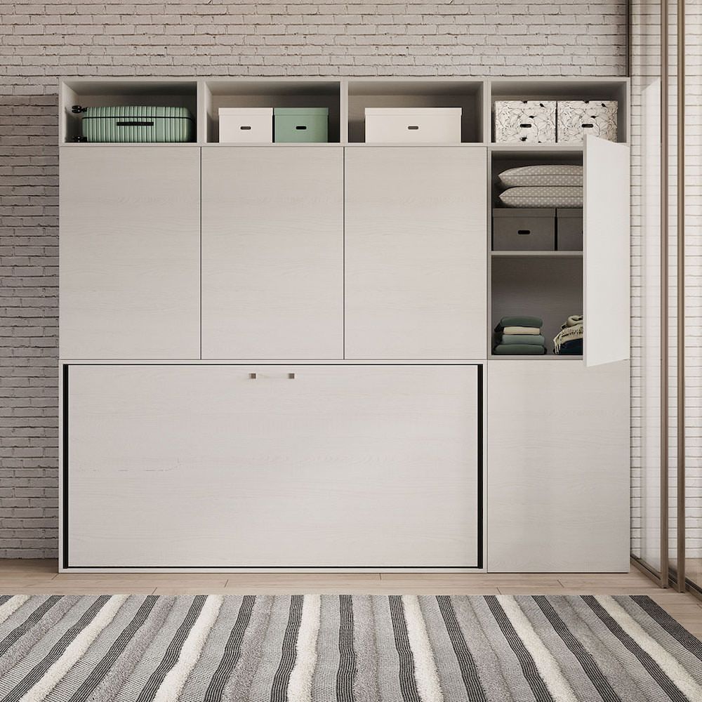 Letto singolo a scomparsa orizzontale con mobili Auda B