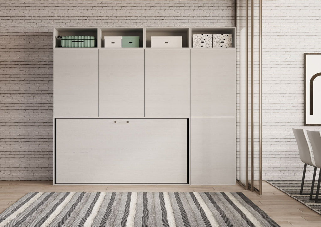 Letto singolo a scomparsa orizzontale con mobili Auda B