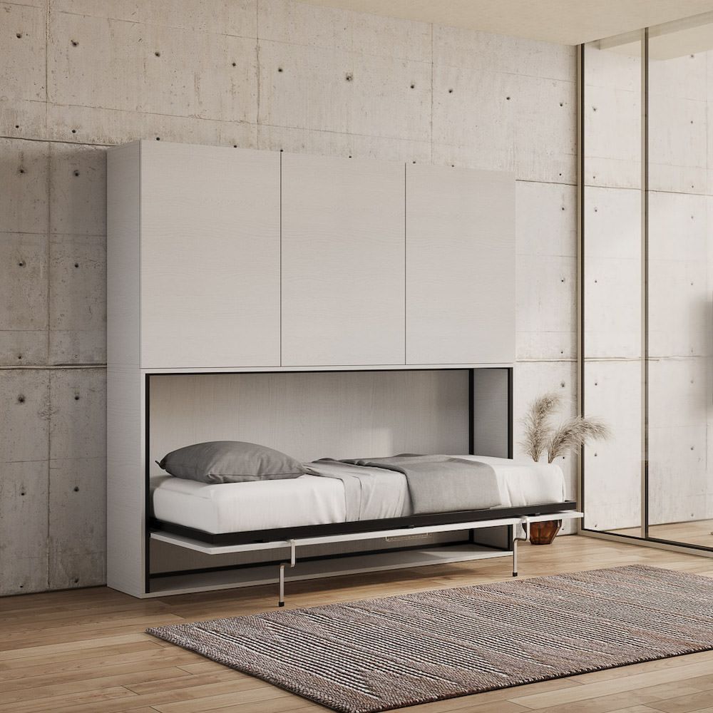 Letto singolo a scomparsa orizzontale con mobili Auda D