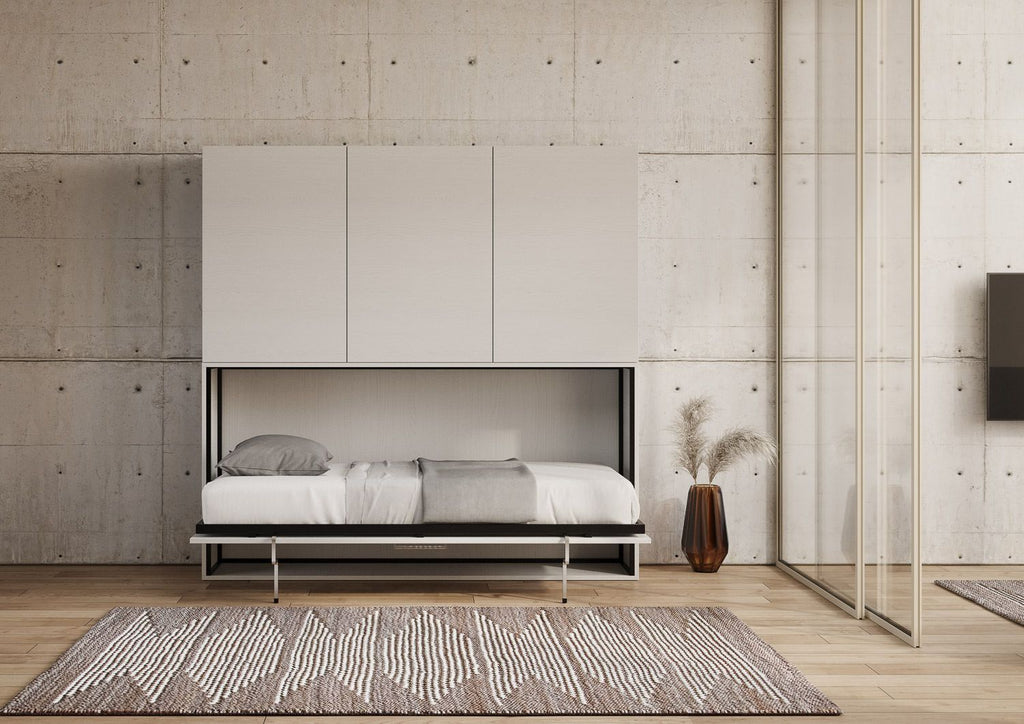 Letto singolo a scomparsa orizzontale con mobili Auda D