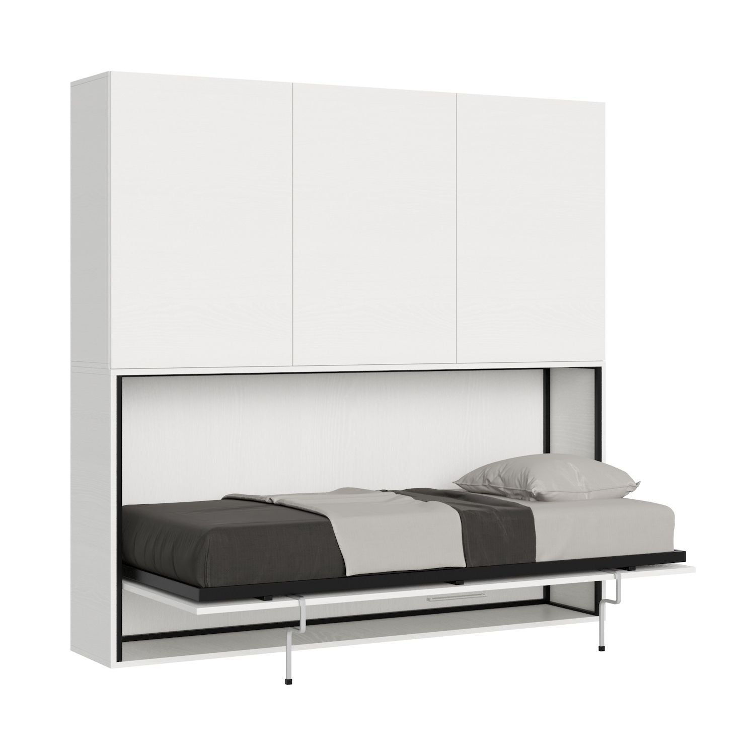 Letto singolo a scomparsa orizzontale con mobili Auda D