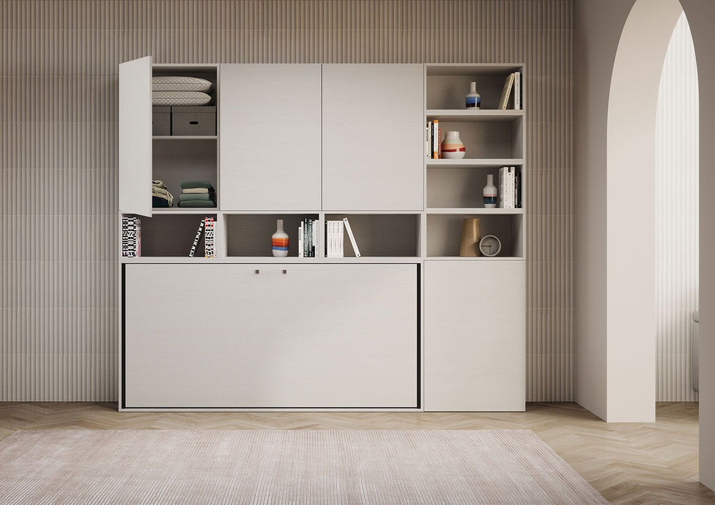 Letto singolo a scomparsa orizzontale con mobili Auda E