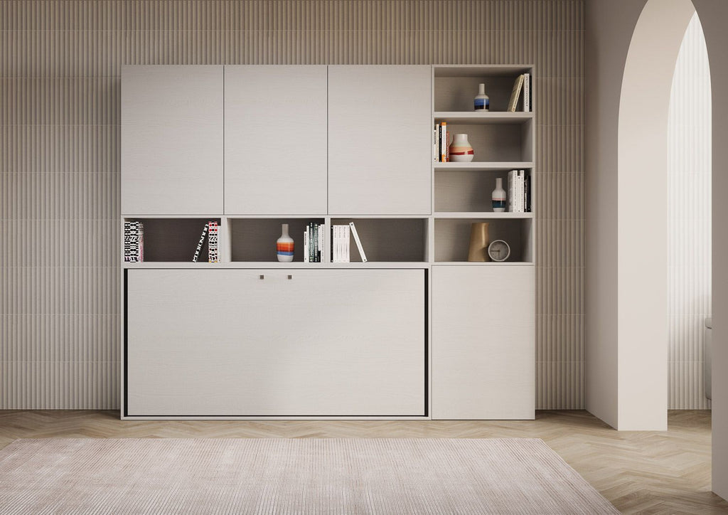 Letto singolo a scomparsa orizzontale con mobili Auda E