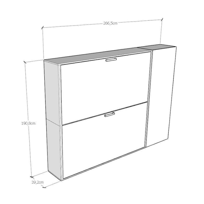Letto a castello a scomparsa moderno con mobili Auda H