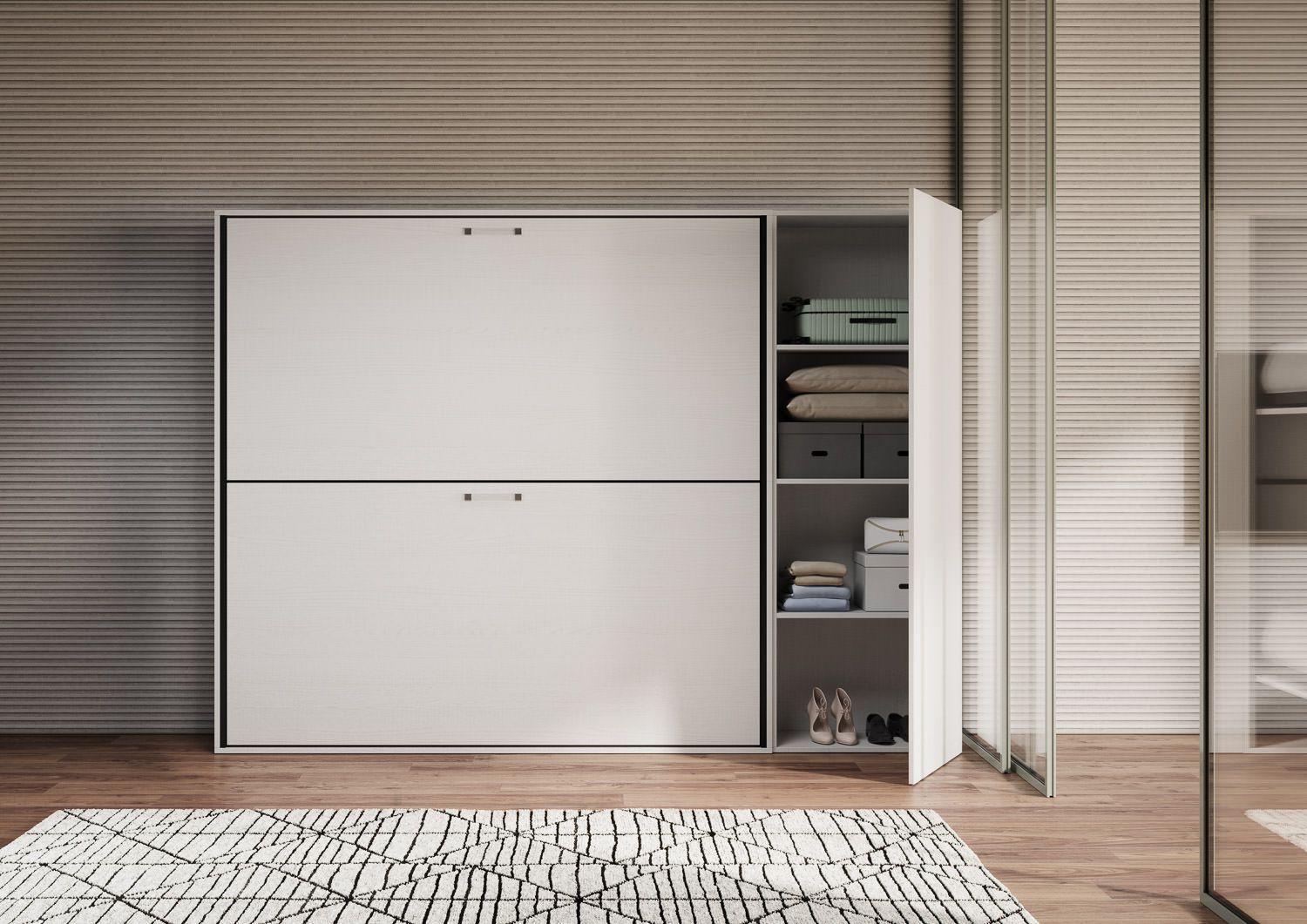 Letto a castello a scomparsa moderno con mobili Auda H