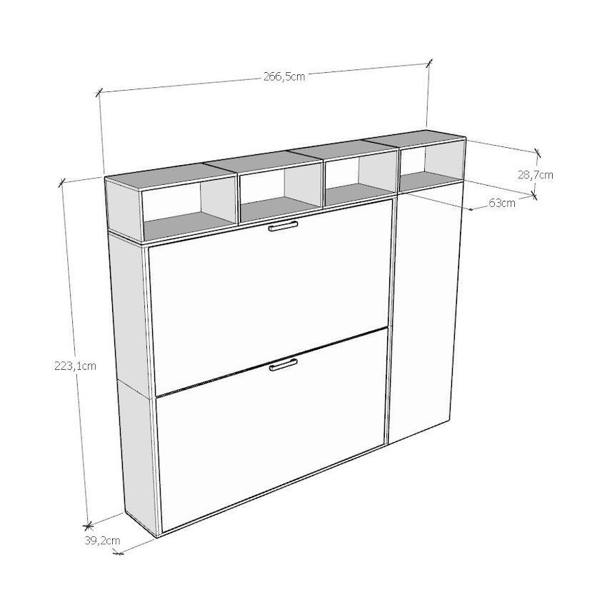 Letto a castello a scomparsa moderno con mobili Auda I