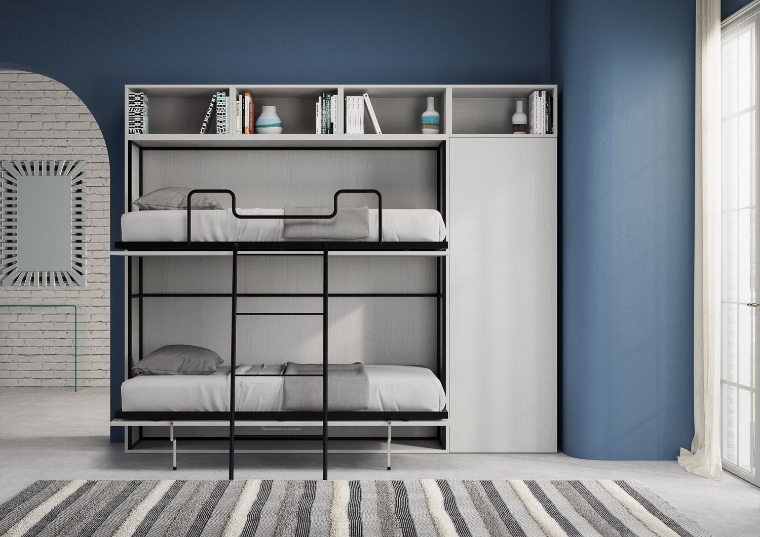Letto a castello a scomparsa moderno con mobili Auda I