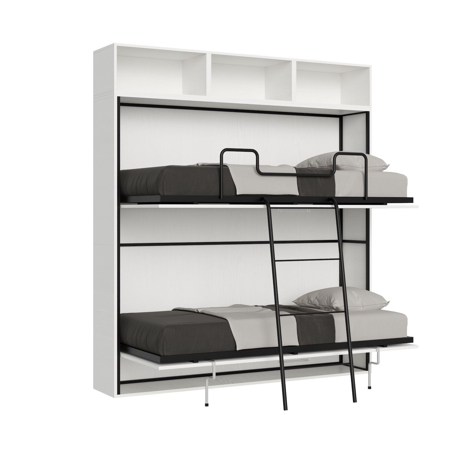 Letto a castello a scomparsa con pensili Auda L