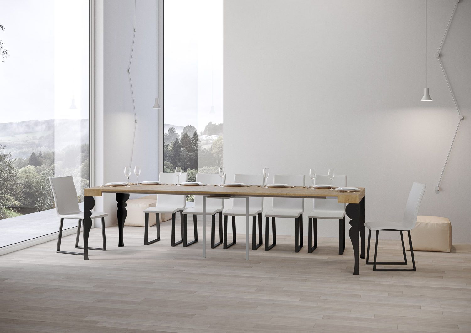 Tavolo consolle allungabile per 14 persone Askim