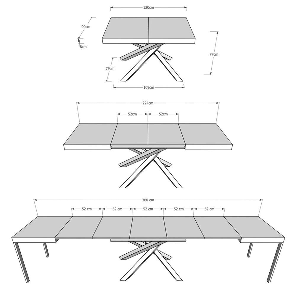 Tavolo allungabile Aberdeen Evolution 90x120/380 cm
