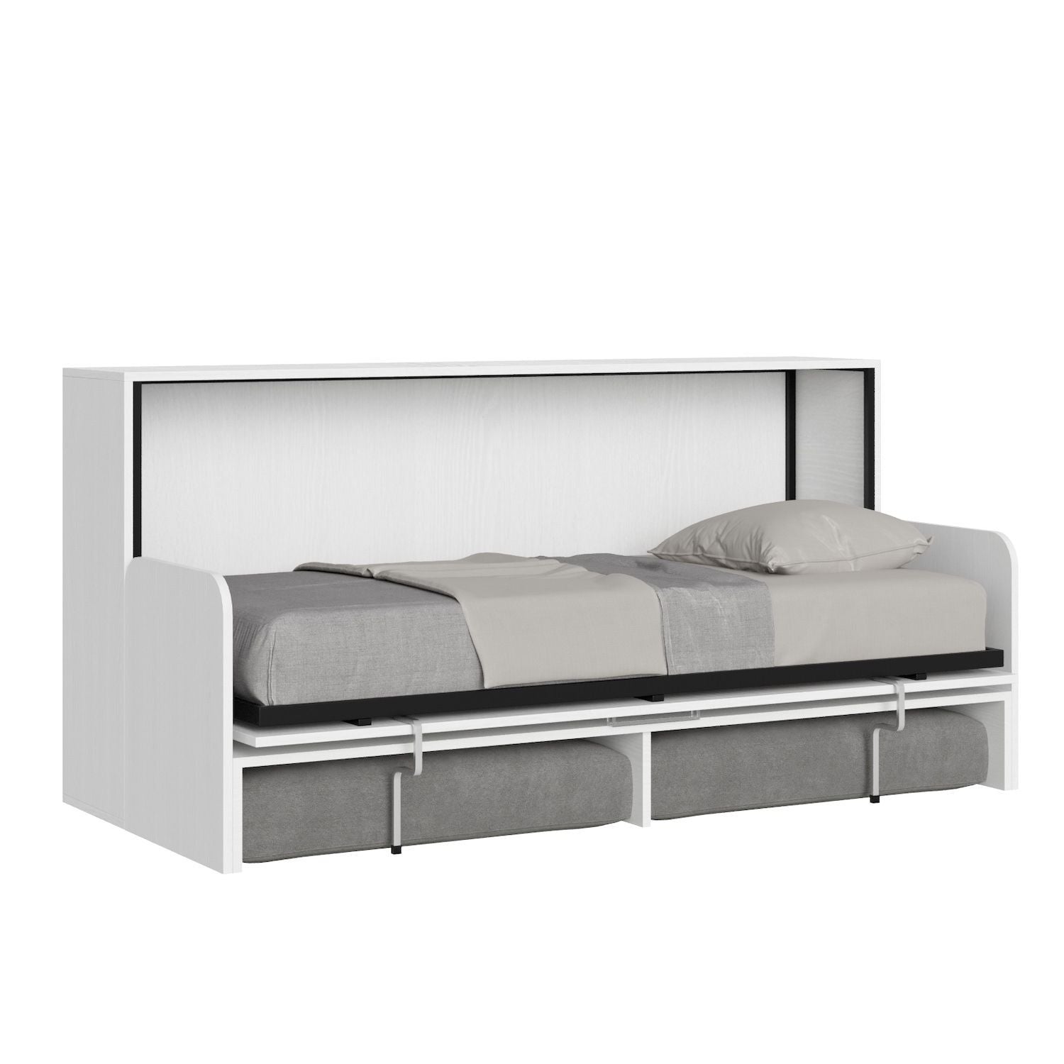 Letto singolo a scomparsa orizzontale con divano Auda