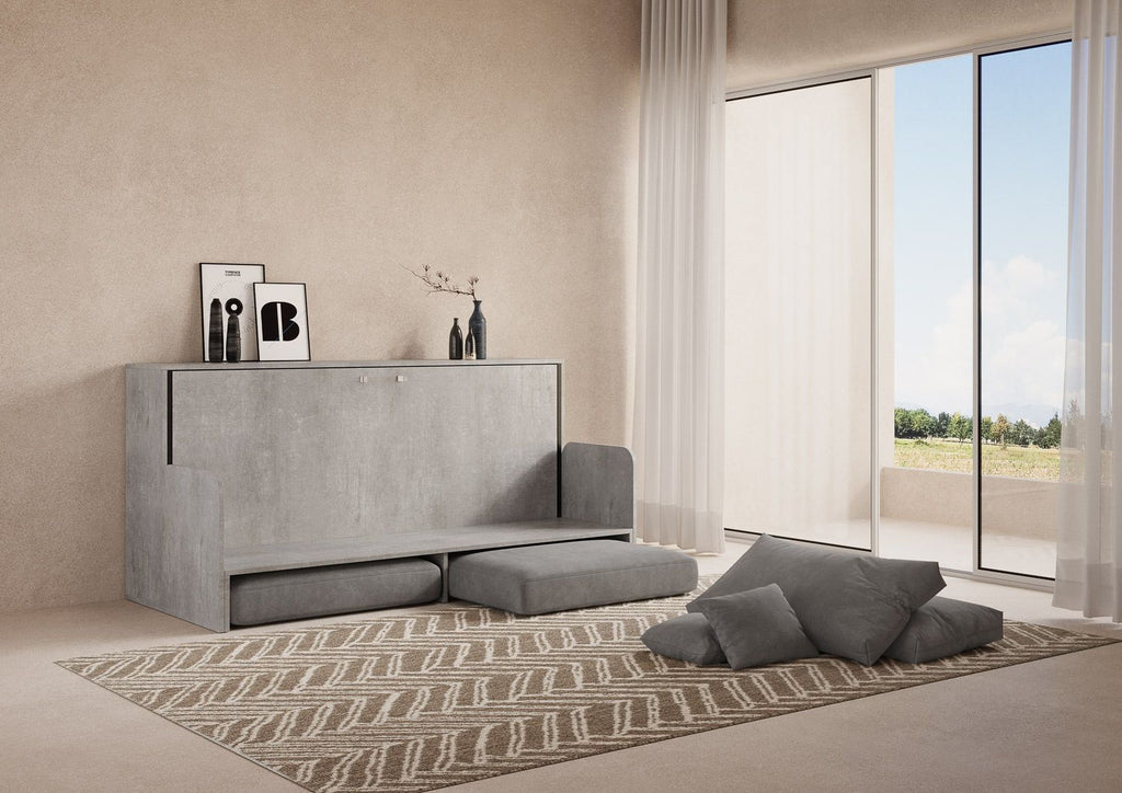 Letto singolo a scomparsa orizzontale con divano Auda