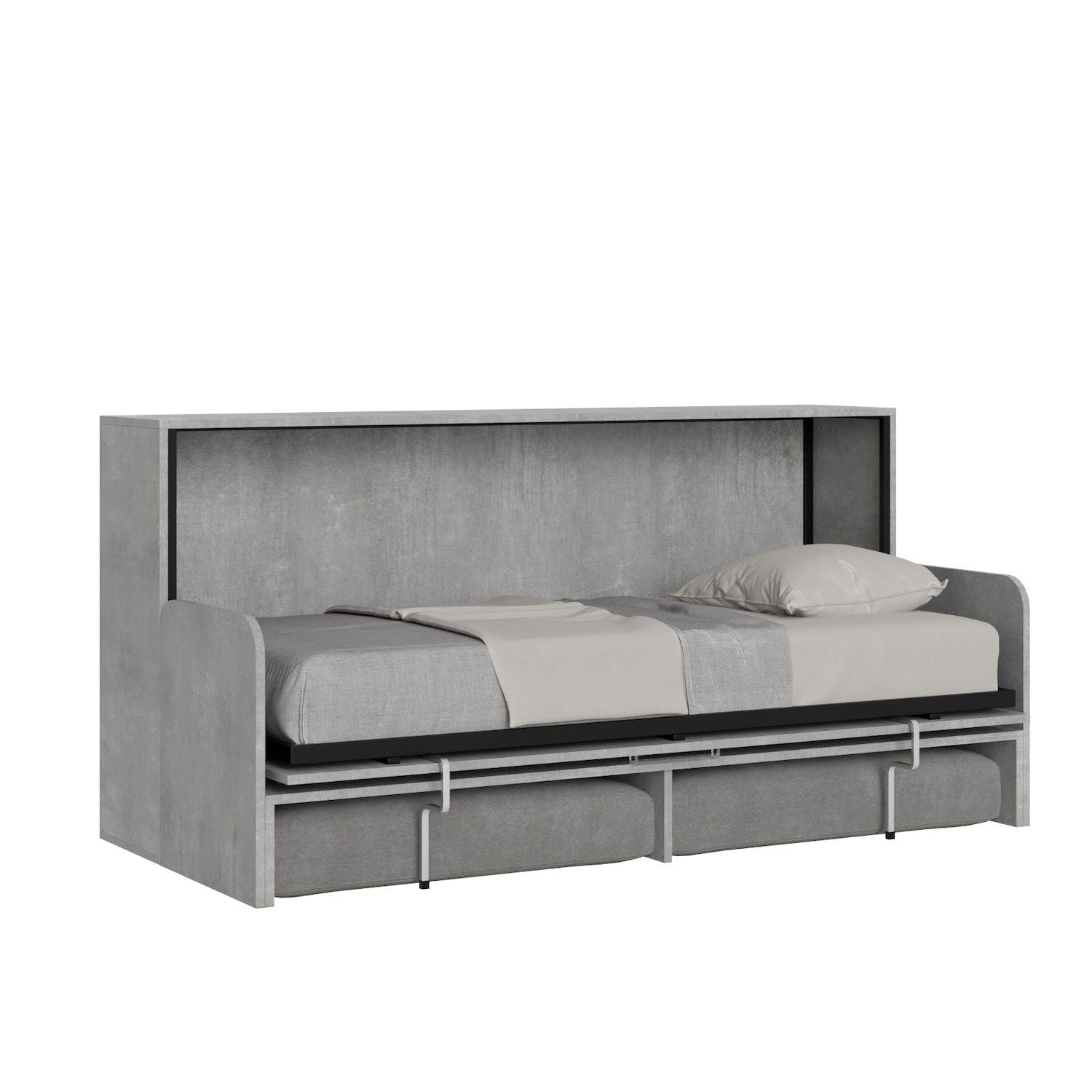 Letto singolo a scomparsa orizzontale con divano Auda