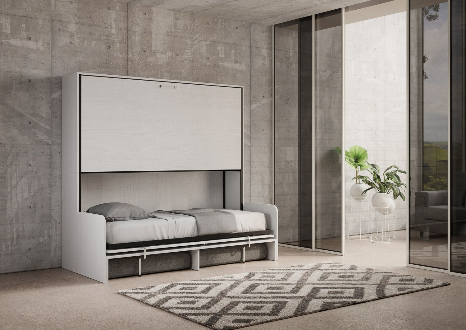 Letto a castello a scomparsa con divano Auda