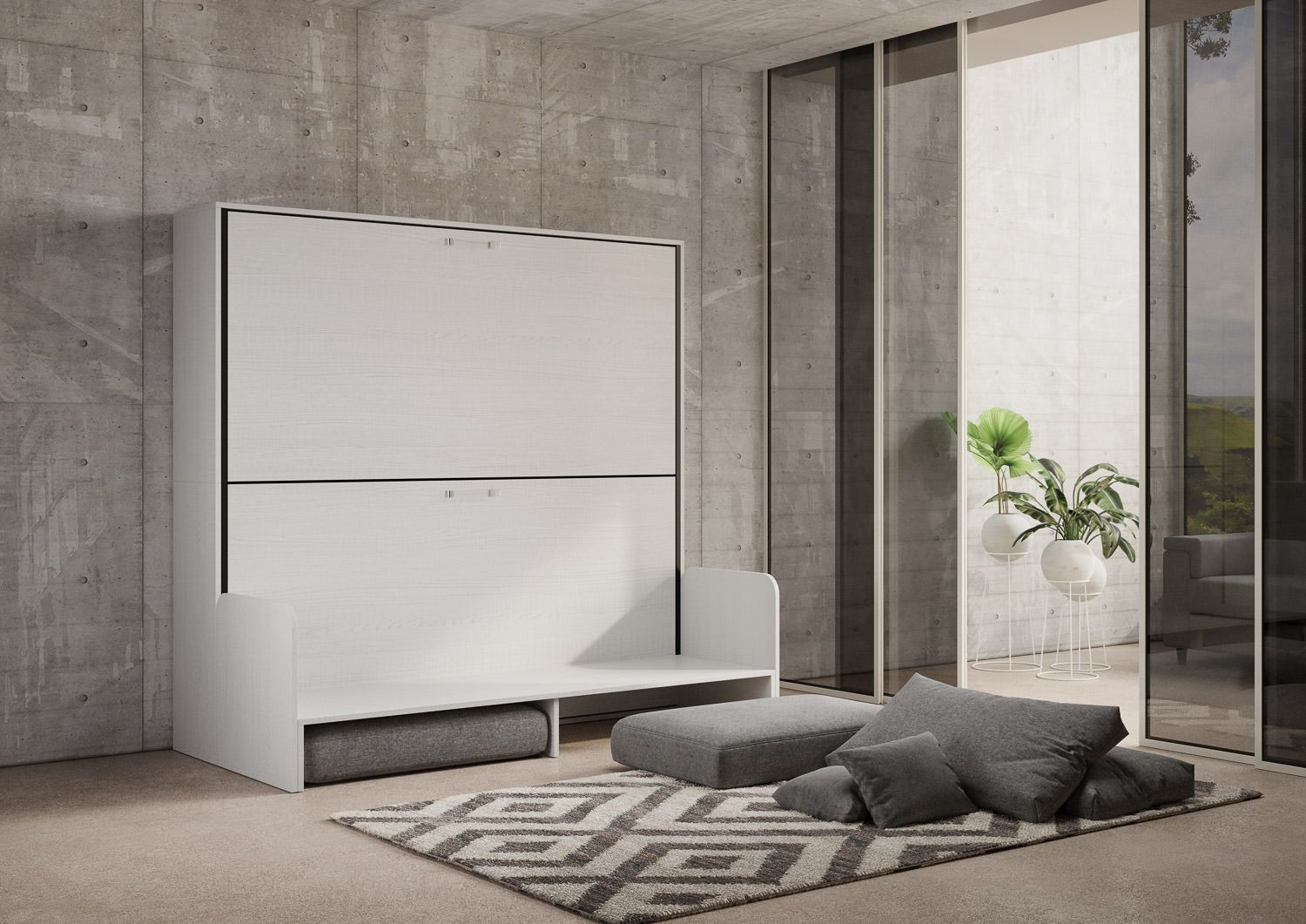 Letto a castello a scomparsa con divano Auda