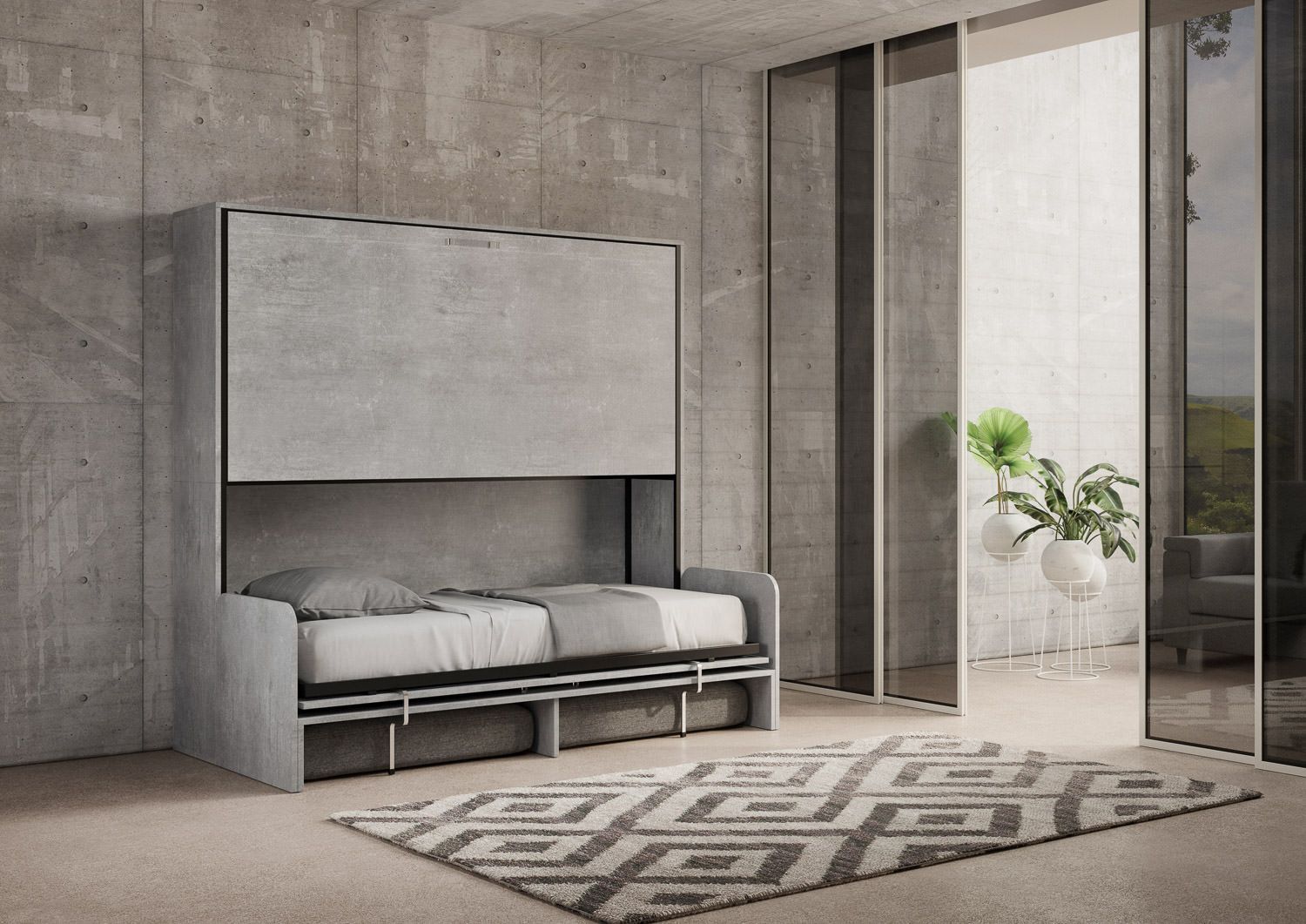 Letto a castello a scomparsa con divano Auda