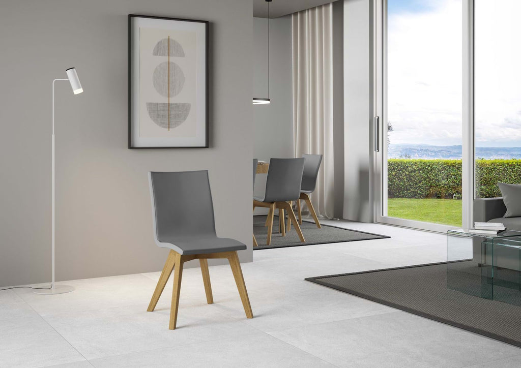 Sedia da cucina imbottita con gambe in legno Linette