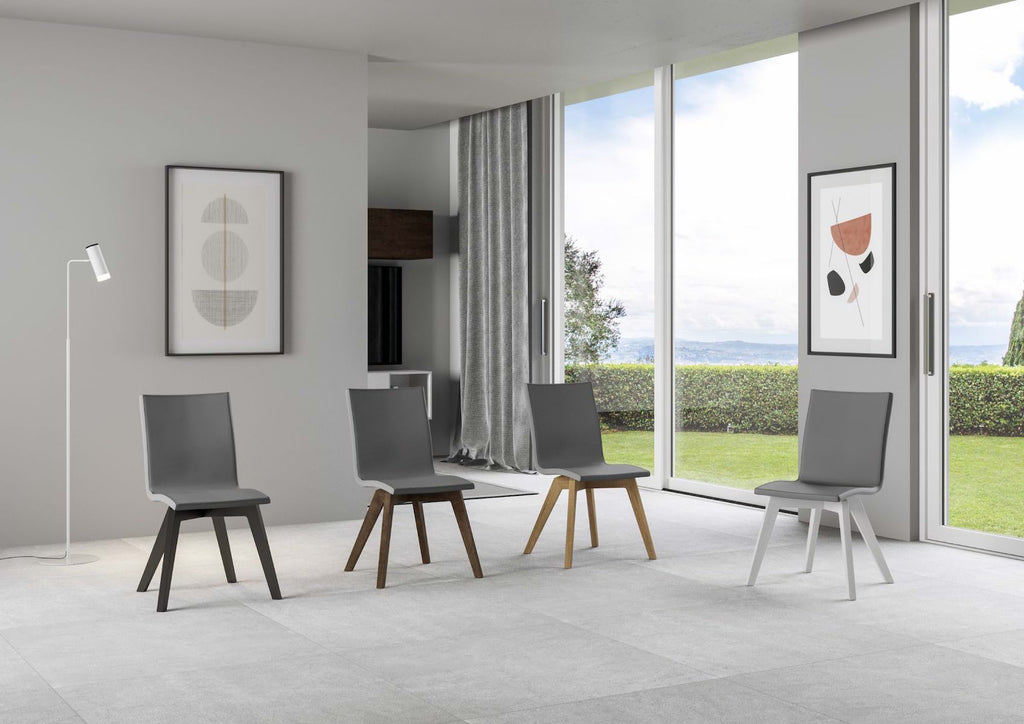 Sedia da cucina imbottita con gambe in legno Linette