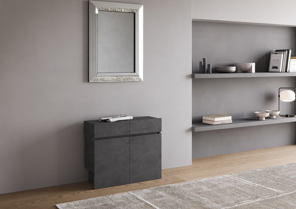 Consolle allungabile con doppia panca Gram