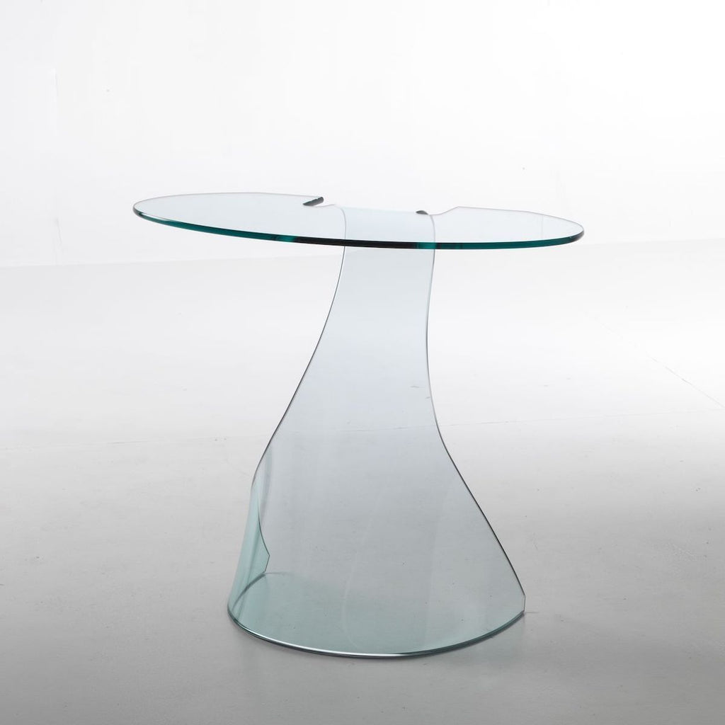 Consolle da ingresso in vetro curvato trasparente Jimmy