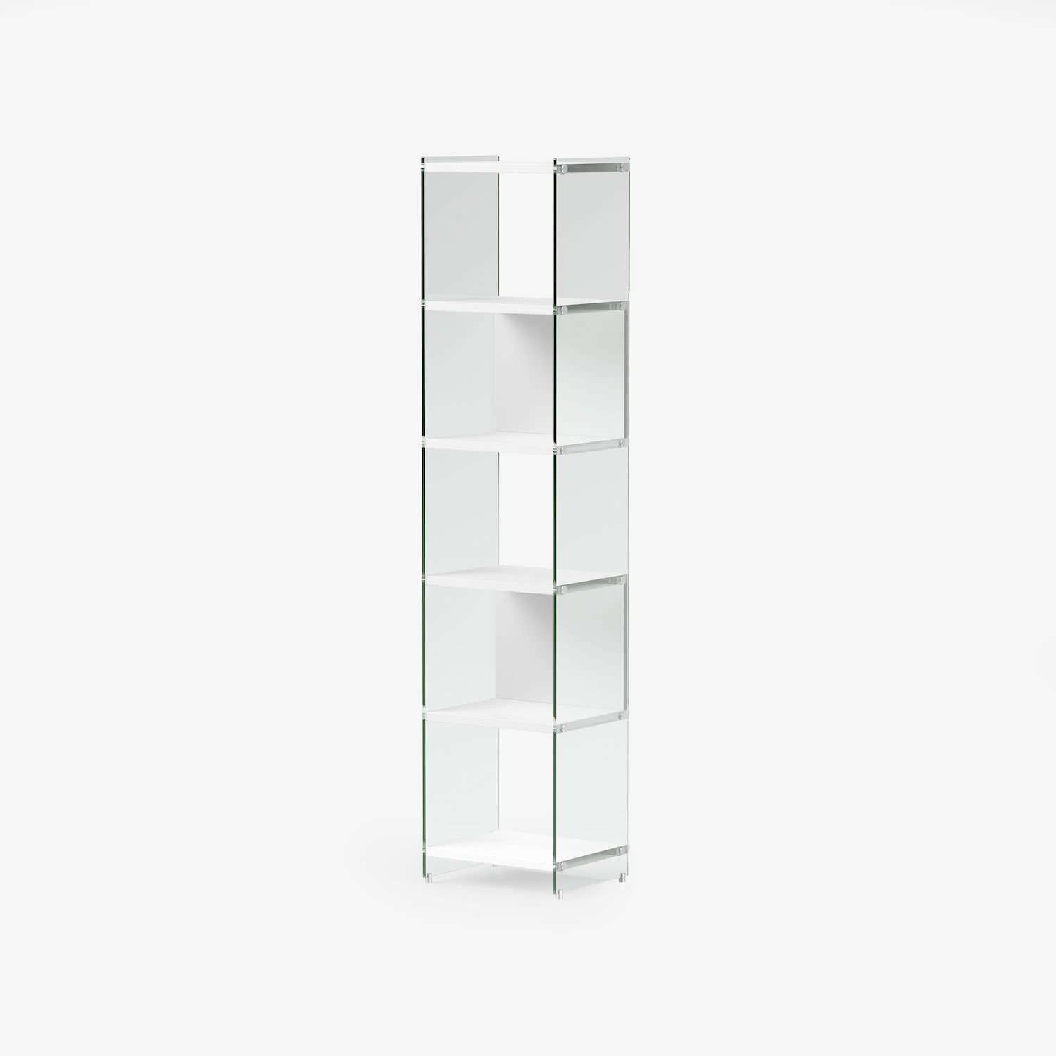 Libreria a colonna Tibor202 in vetro e laminato 202 cm