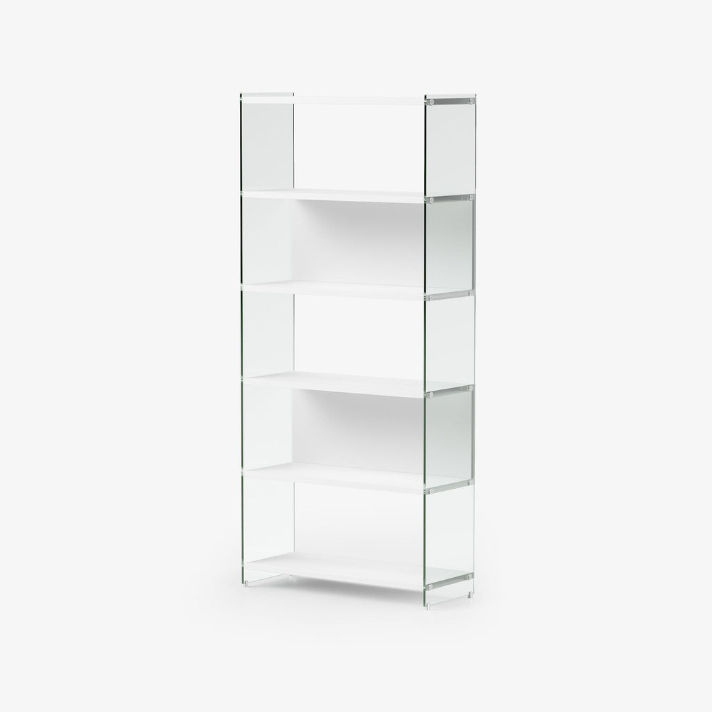 Libreria a colonna Tibor202 in vetro e laminato 202 cm