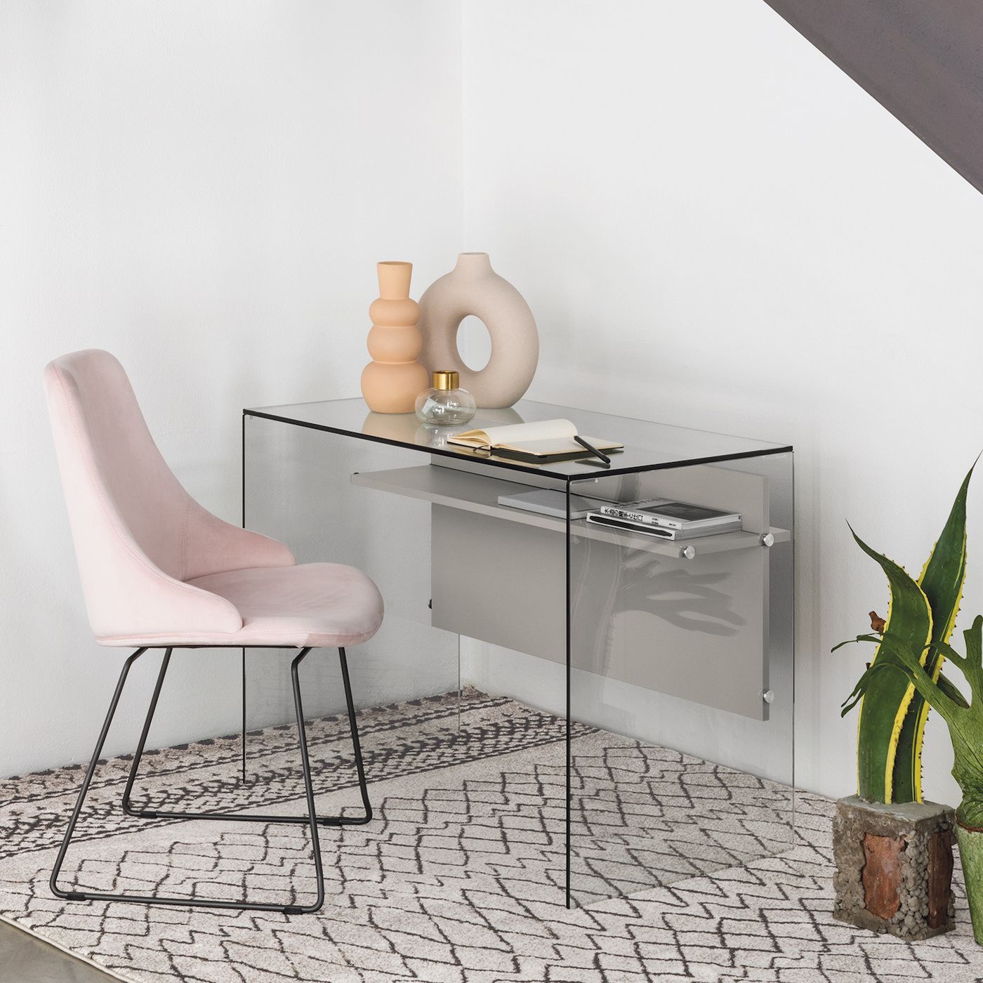 Scrivania per computer in vetro Beat