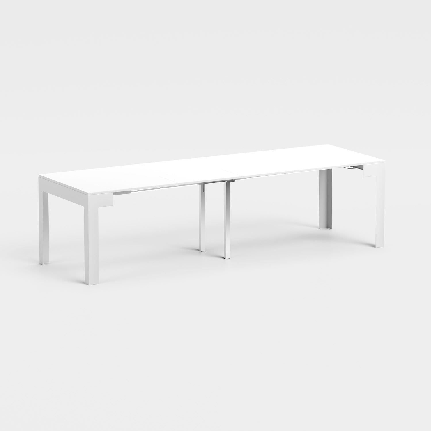 Tavolo consolle allungabile in acciaio e laminato Dutton