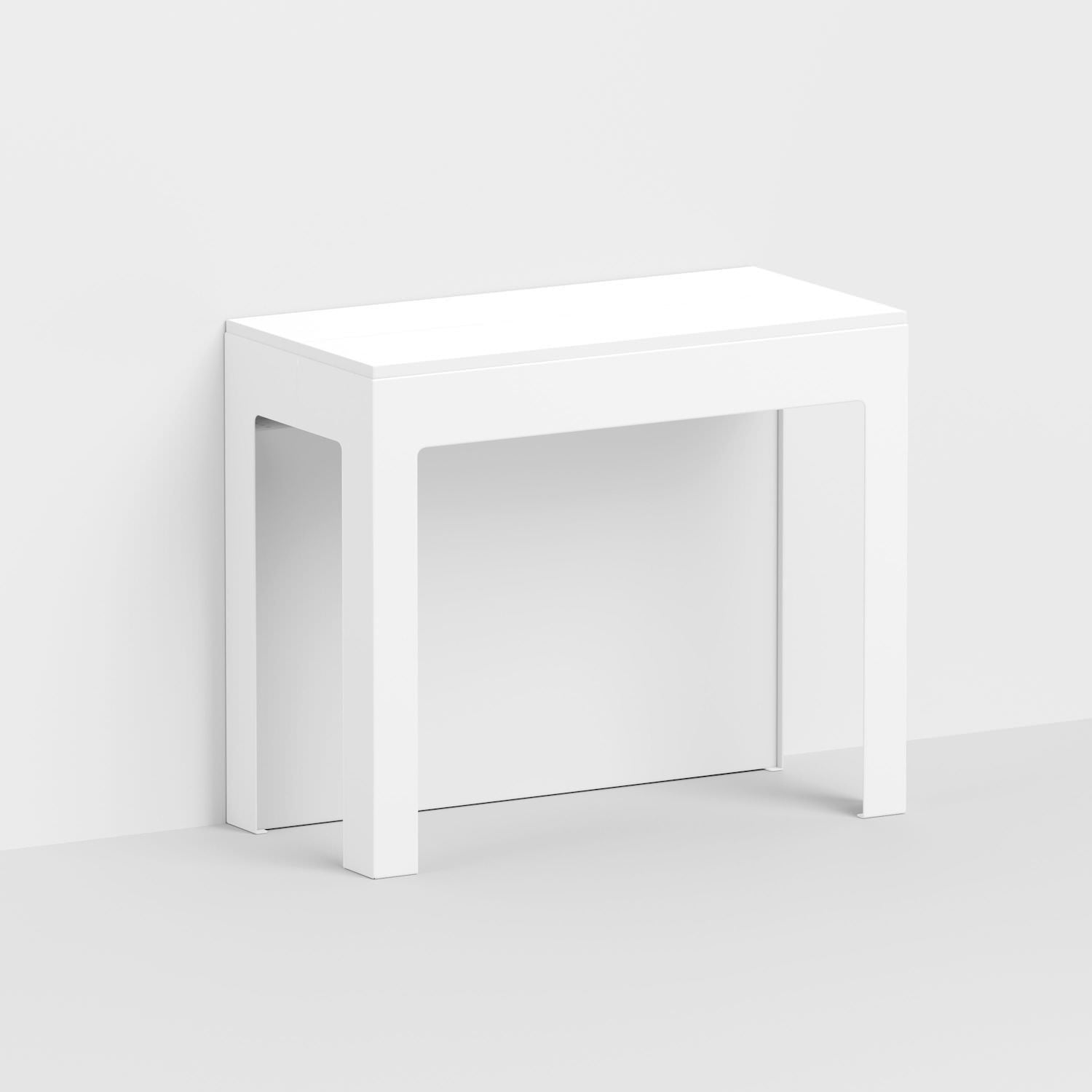 Tavolo consolle allungabile in acciaio e laminato Dutton