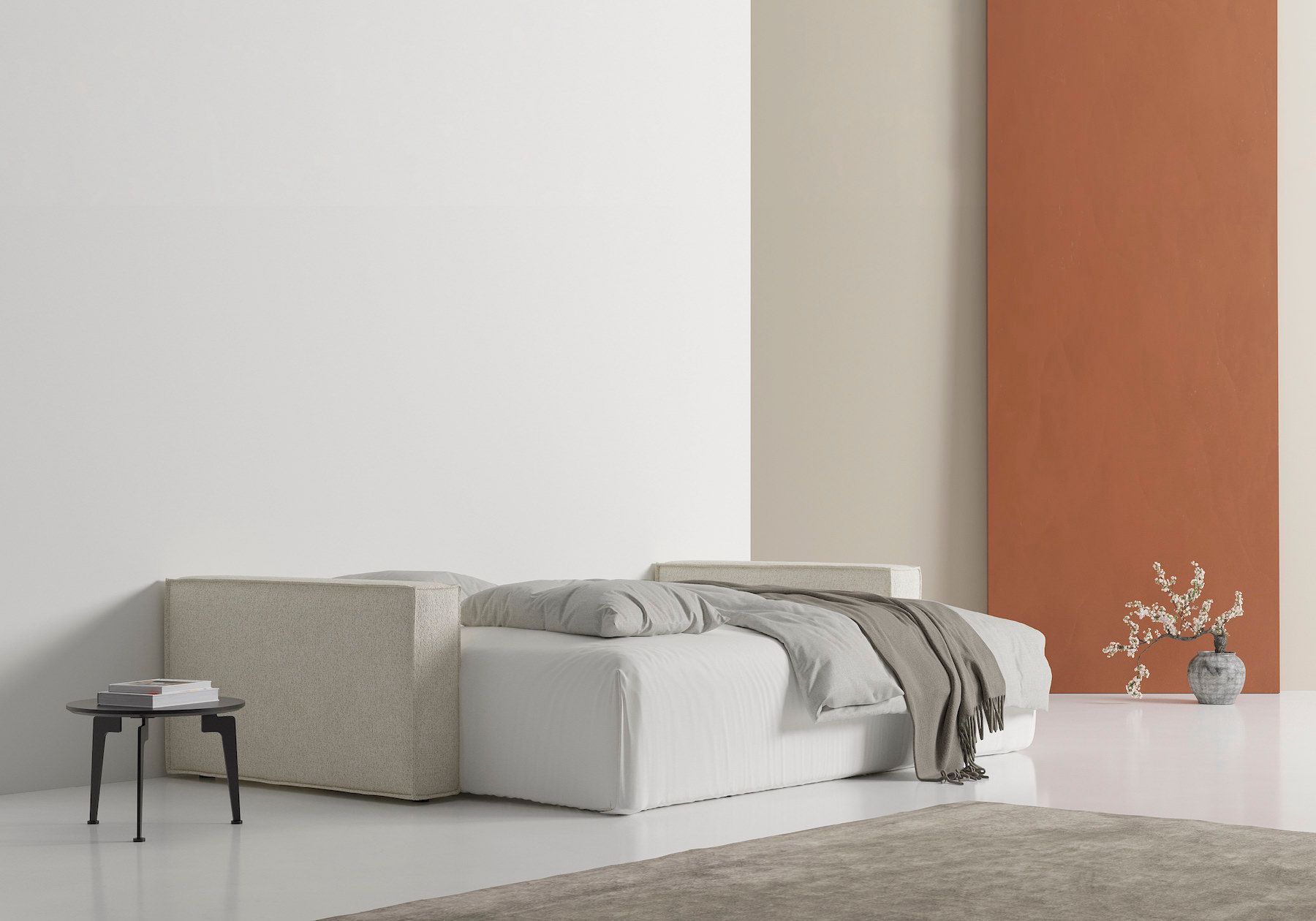 Divano letto matrimoniale Newilla - 357 Taura, Off White