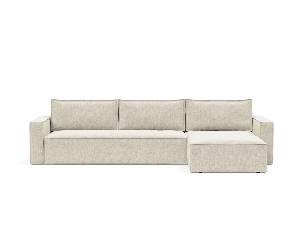 Divano letto matrimoniale con penisola Newilla Lounger - 357 Taura, Off White
