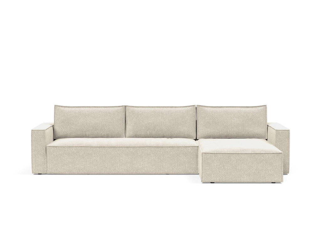 Divano letto matrimoniale con penisola Newilla Lounger - 357 Taura, Off White