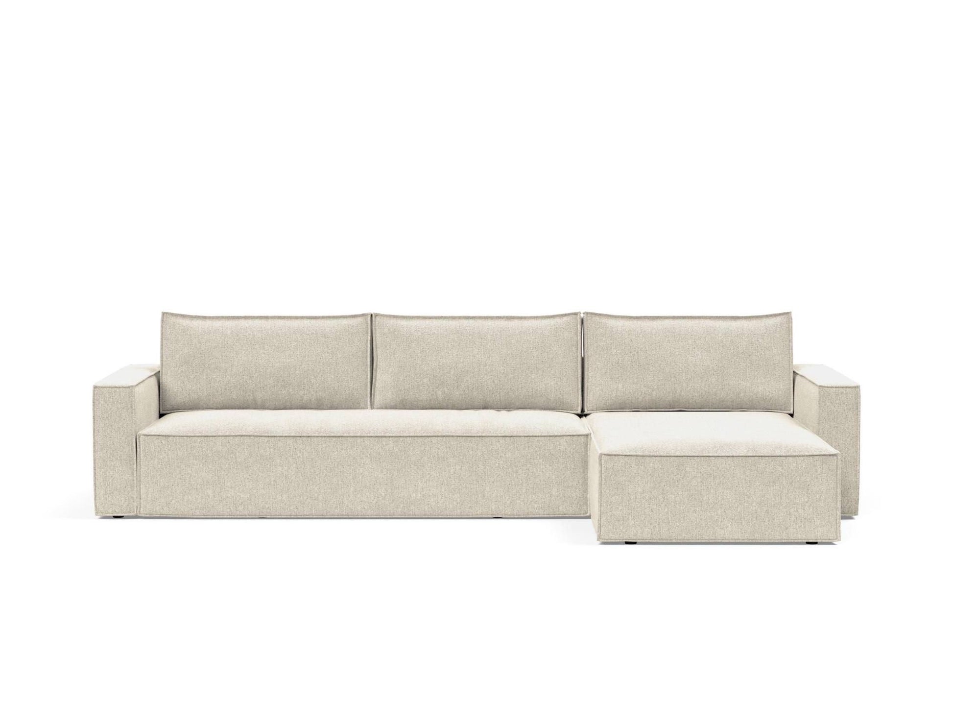 Divano letto matrimoniale con penisola Newilla Lounger - 357 Taura, Off White