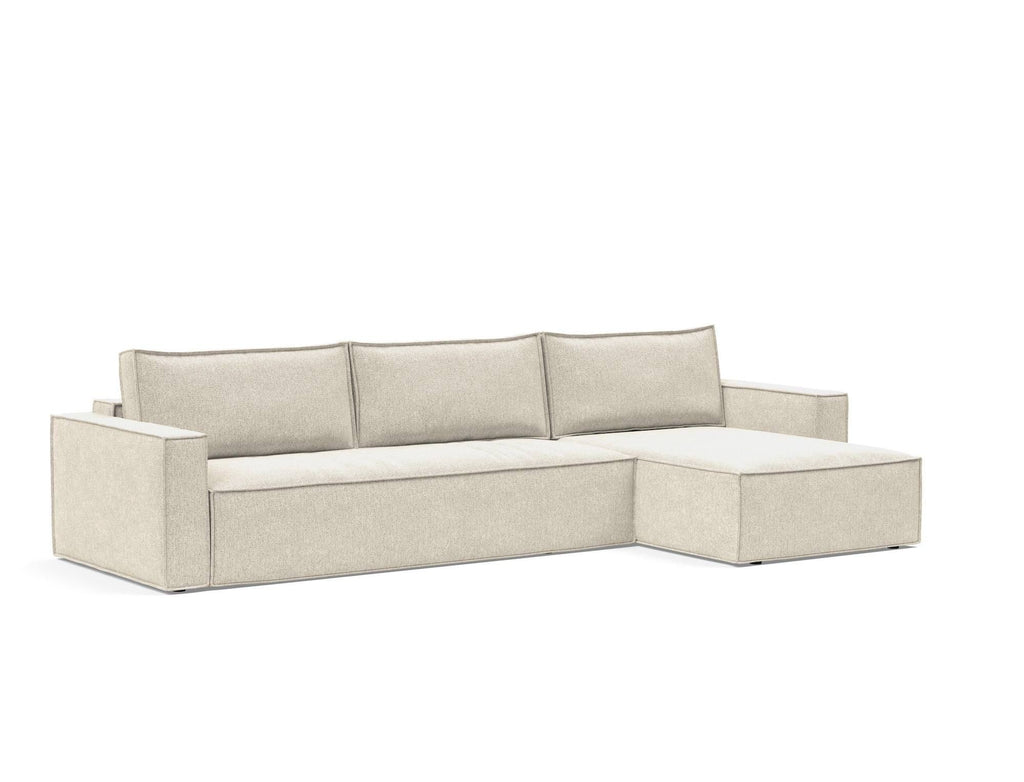Divano letto matrimoniale con penisola Newilla Lounger - 357 Taura, Off White