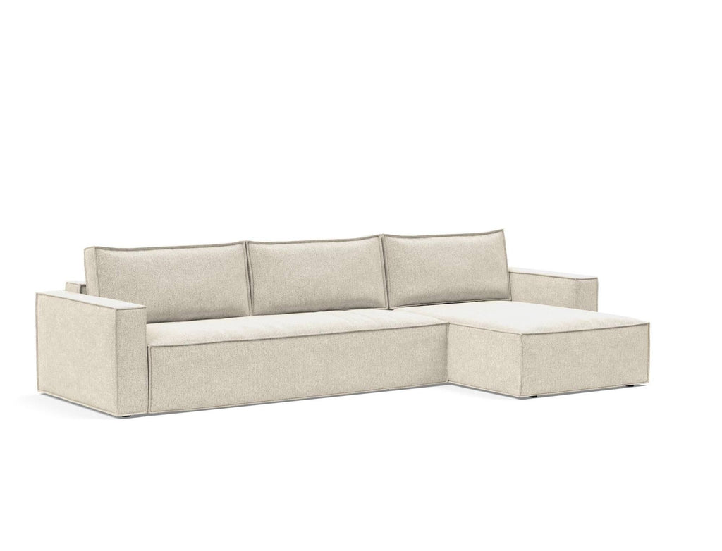 Divano letto matrimoniale con penisola Newilla Lounger - 357 Taura, Off White