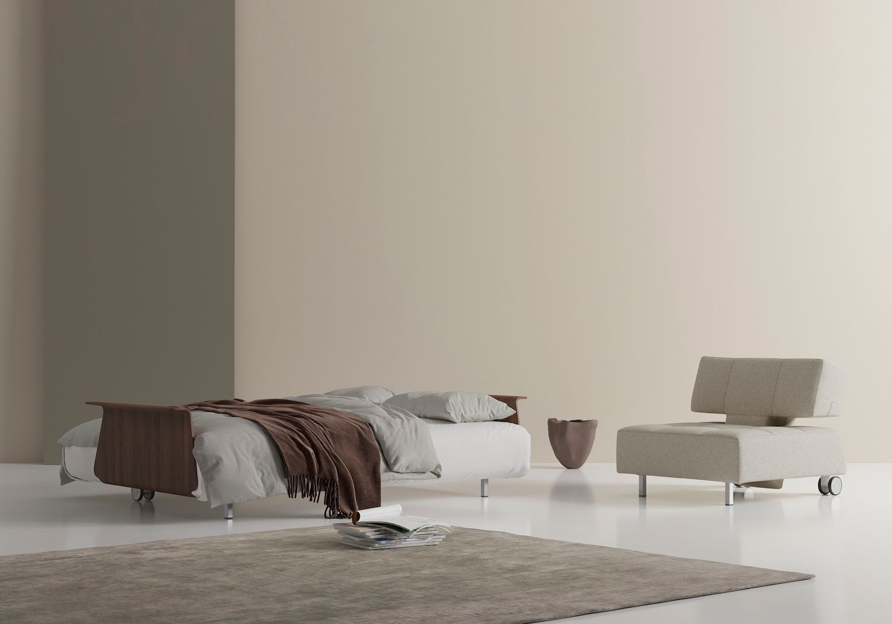 Divano letto matrimoniale con braccioli Longhorn