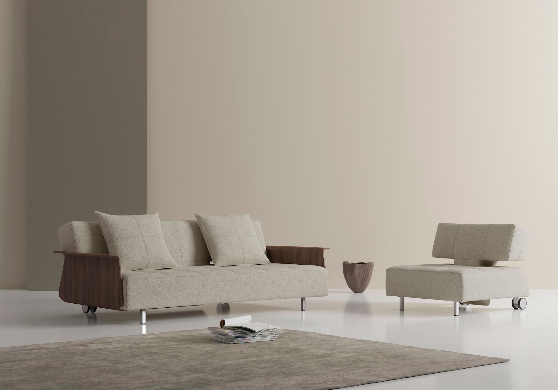 Divano letto matrimoniale con braccioli Longhorn