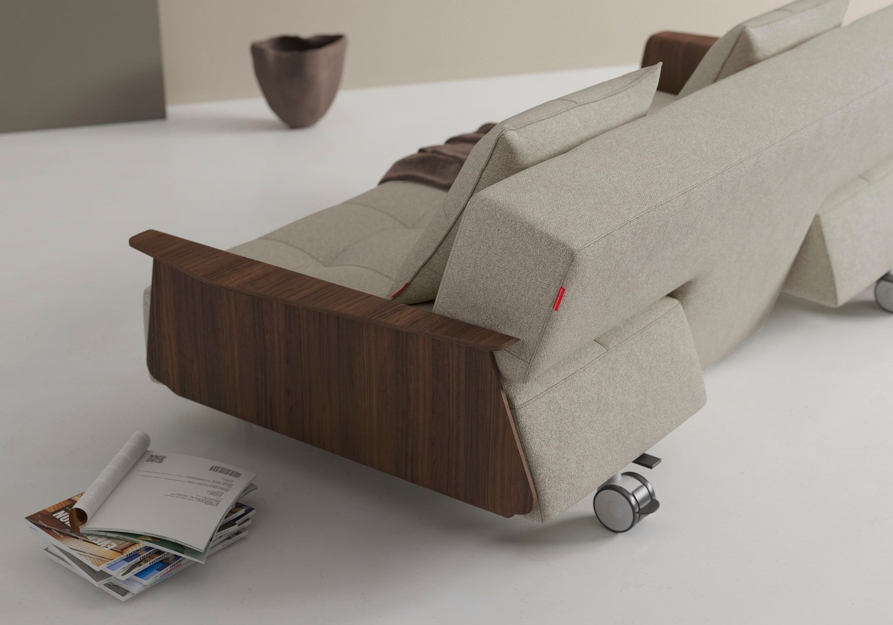 Divano letto matrimoniale con braccioli Longhorn