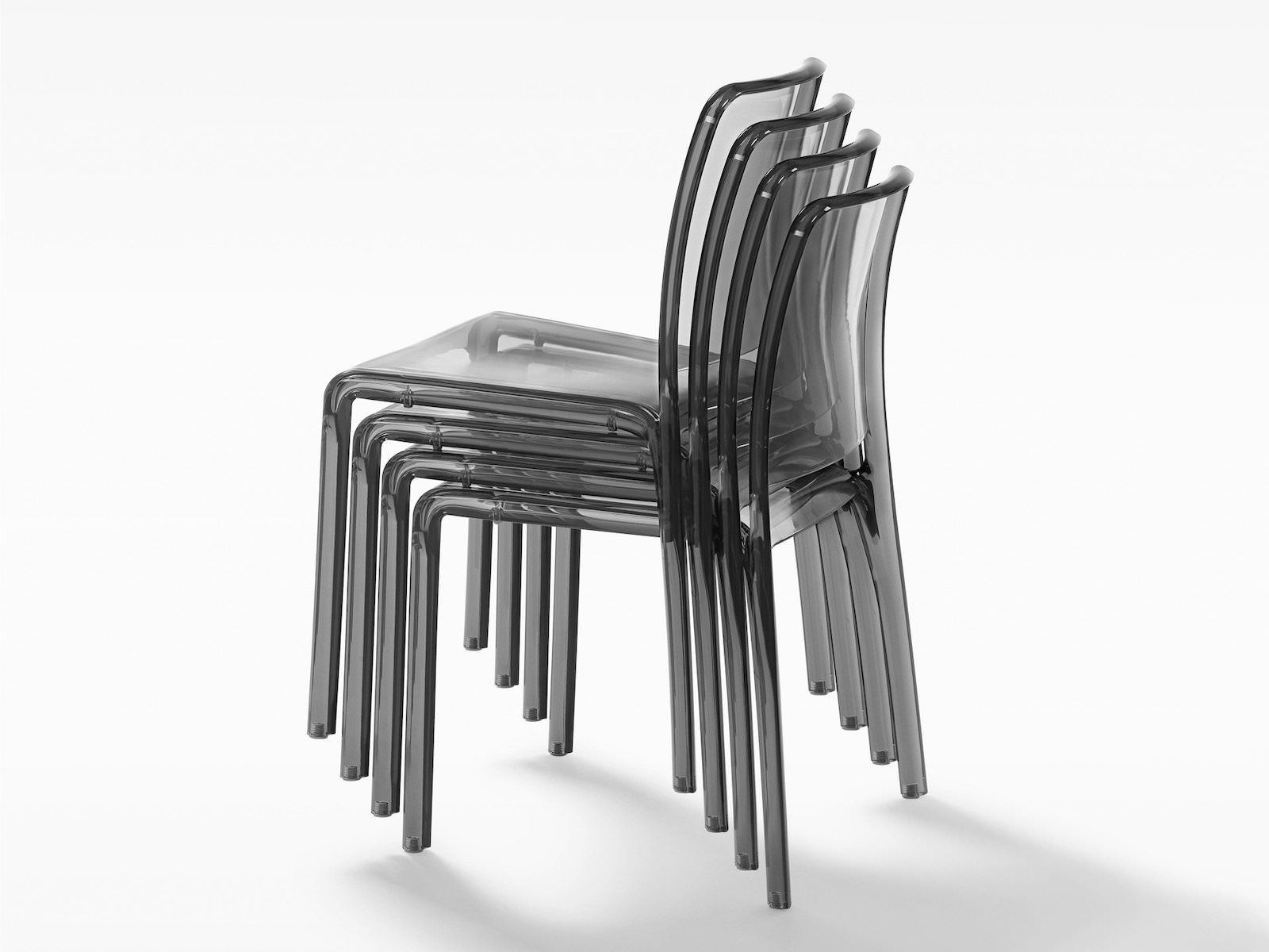 Set 4 sedie da cucina in policarbonato Klear