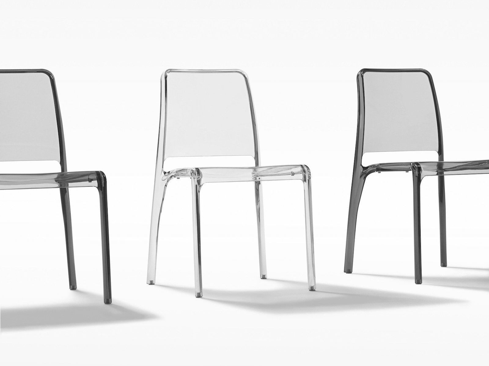 Set 4 sedie da cucina in policarbonato Klear