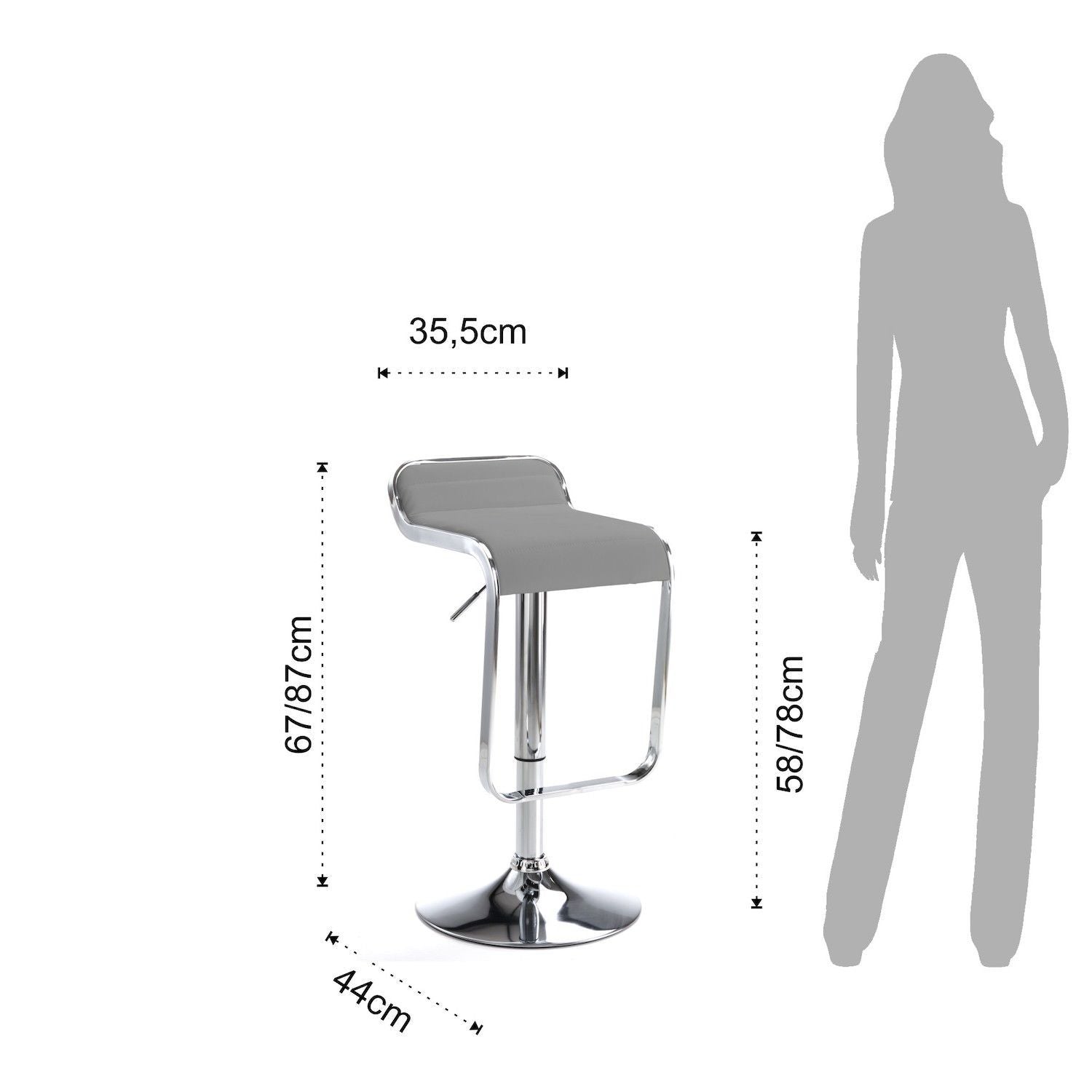 Sgabello cucina design moderno Zelda Grey