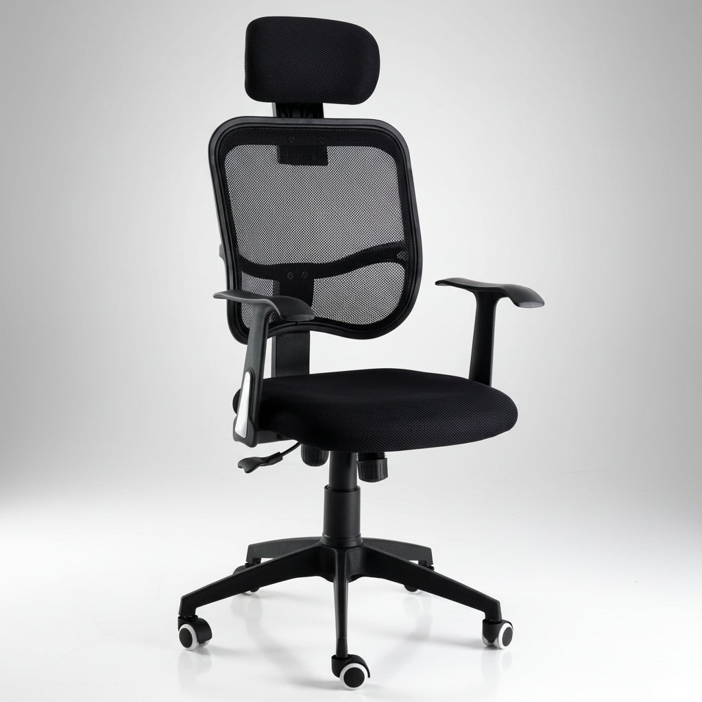 Sedia da ufficio in rete con poggiatesta Ergo