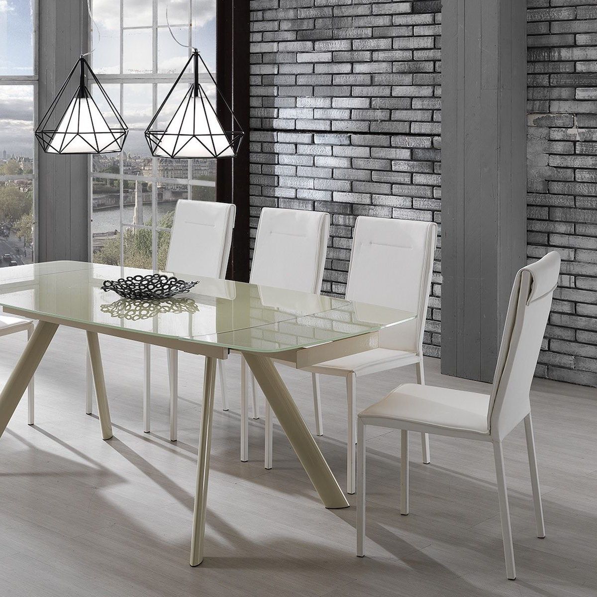 Coppia sedie moderne per sala pranzo Aksel White