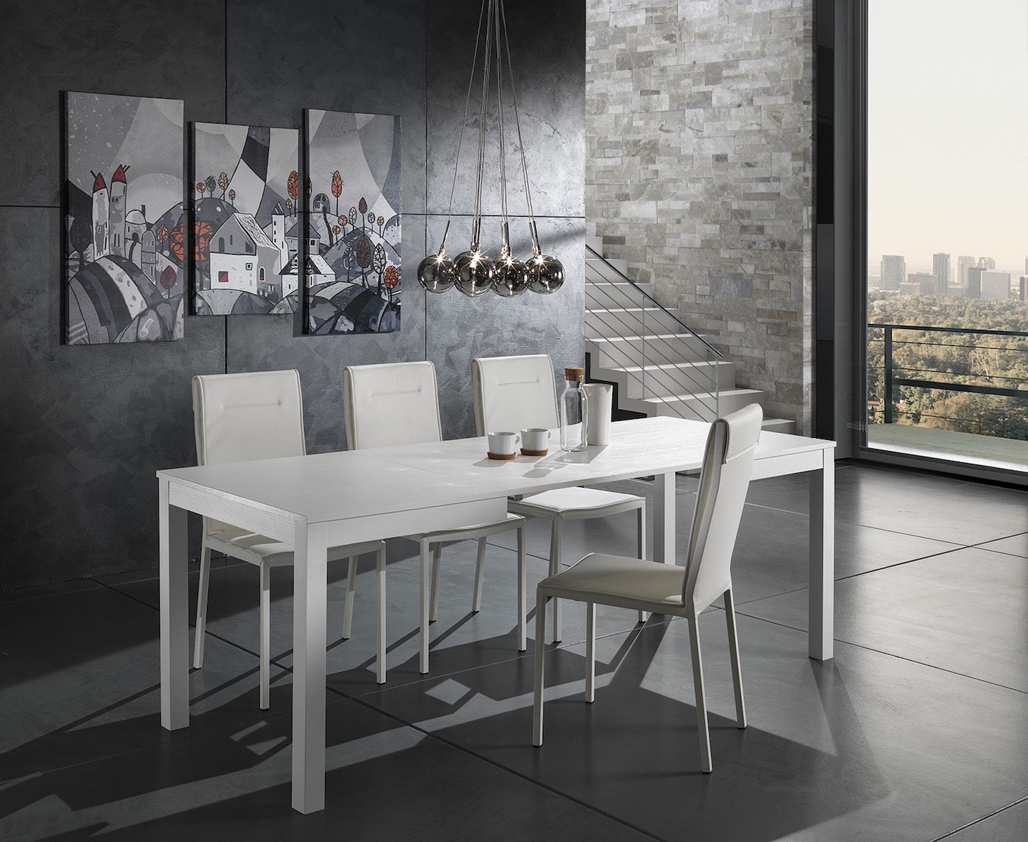 Coppia sedie moderne per sala pranzo Aksel White