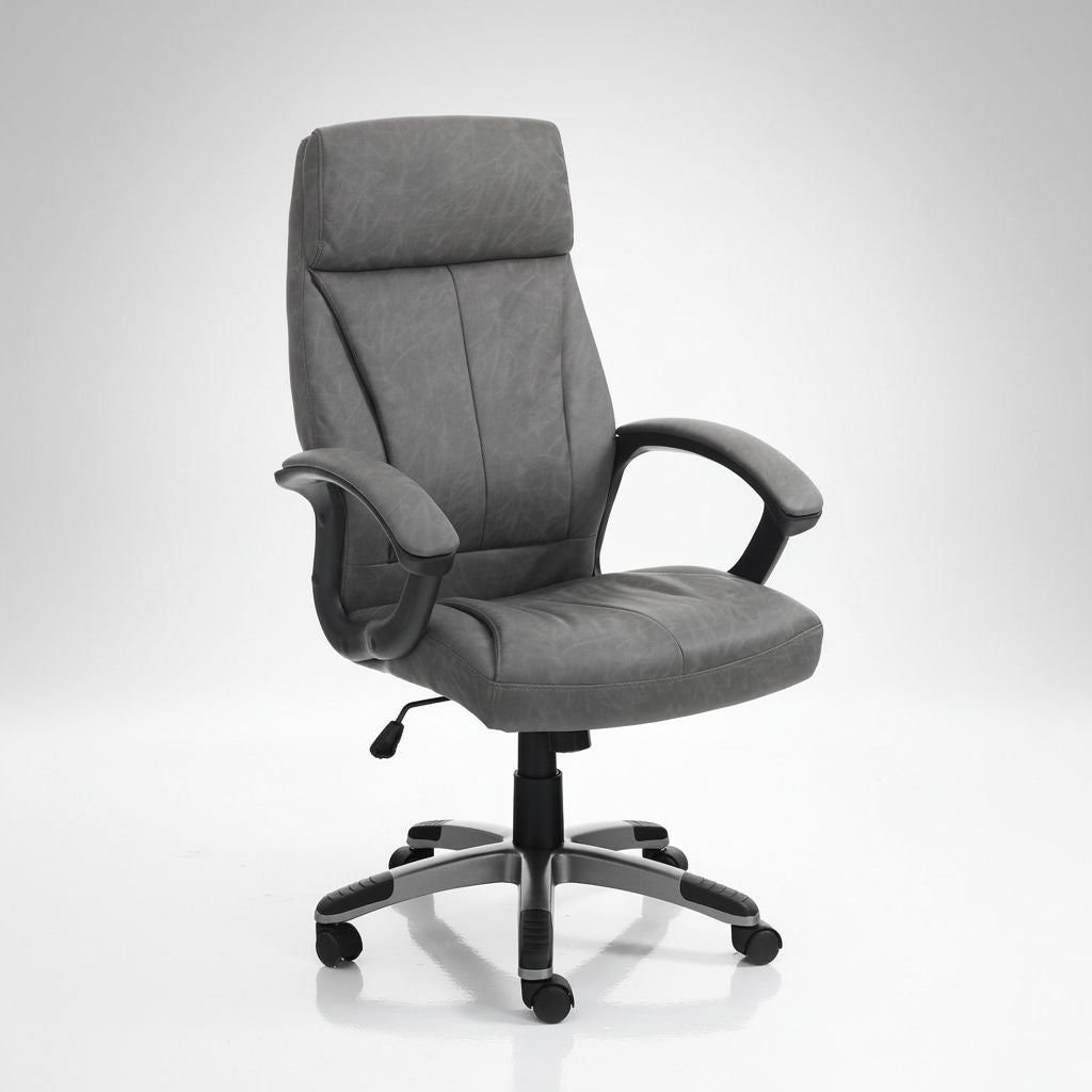 Poltrona da ufficio in pelle sintetica Branny Grey