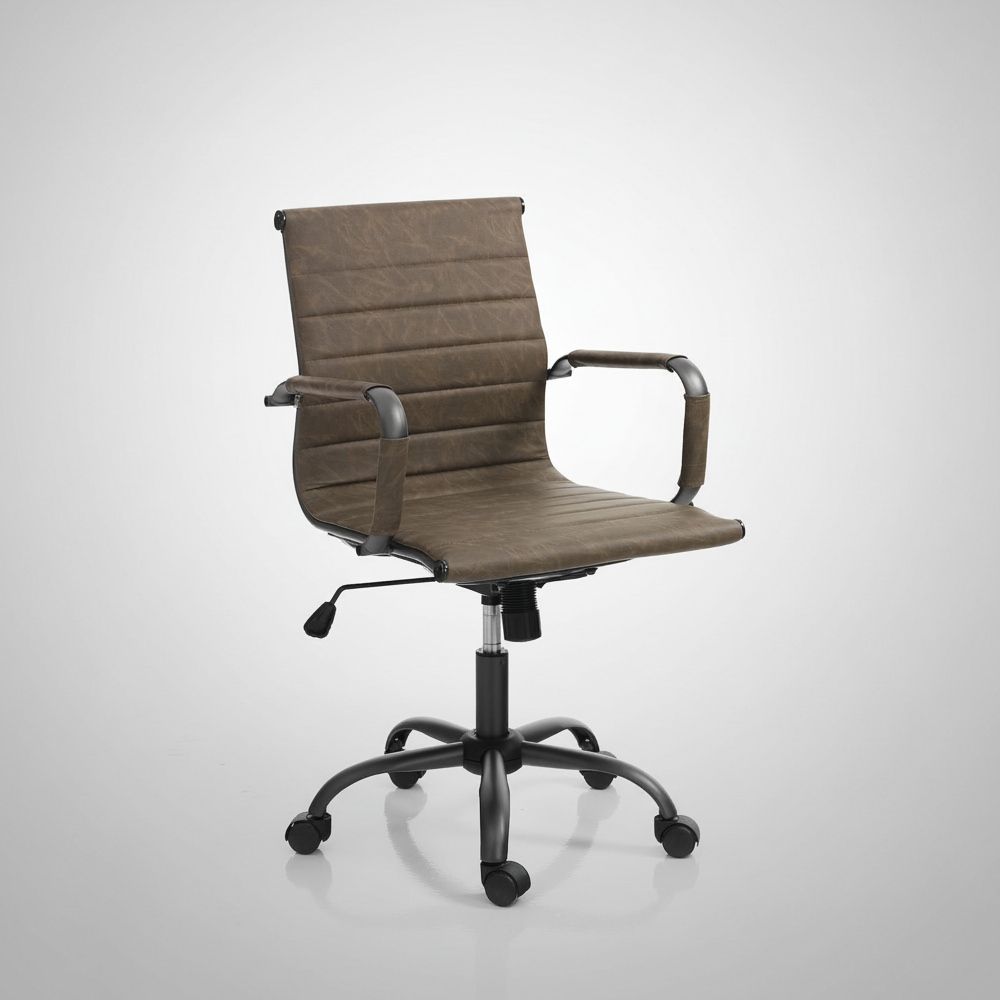 Sedia ufficio in pelle sintetica Mastery Small Old Brown