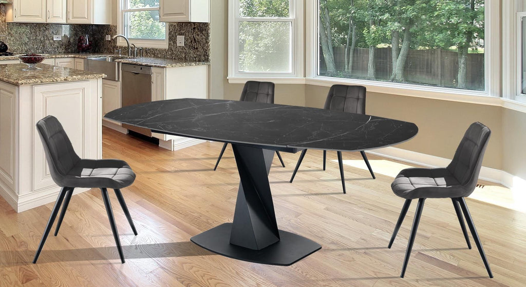 Tavolo allungabile con piano in ceramica Bernat Black