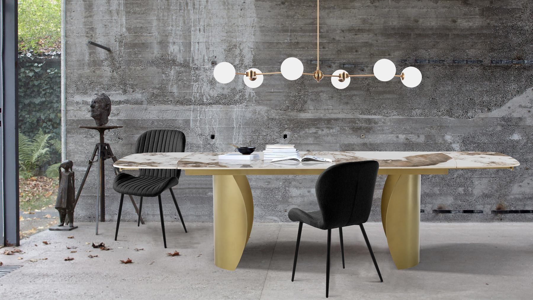 Tavolo allungabile con piano in ceramica Ridge A